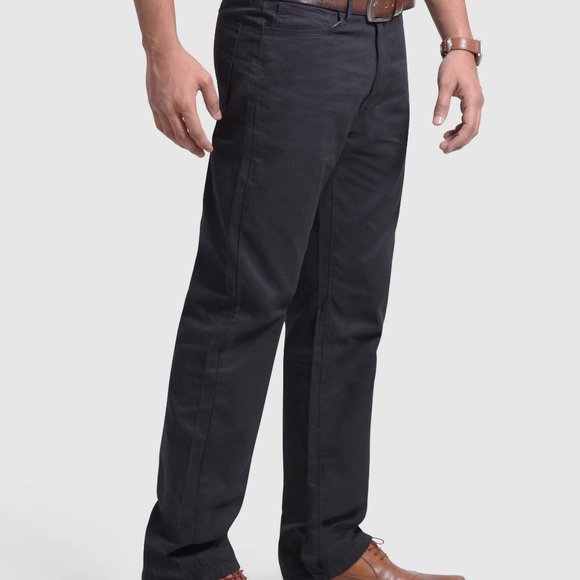 OLGYN Curved Pocket Black Flat Front Chino Pant - Picture 3 of 4